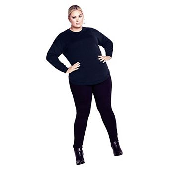 Avenue Women's Plus Size Tully Curved Hem Sweater