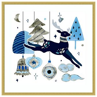 Goodnight Reindeer I By Melissa W Wood Framed Wall Art Print