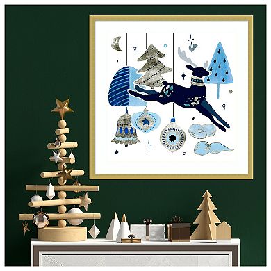 Goodnight Reindeer I By Melissa W Wood Framed Wall Art Print