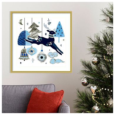 Goodnight Reindeer I By Melissa W Wood Framed Wall Art Print