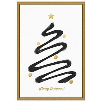 Merry Christmas By Amini54 Framed Canvas Wall Art Print