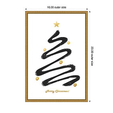 Merry Christmas By Amini54 Framed Canvas Wall Art Print