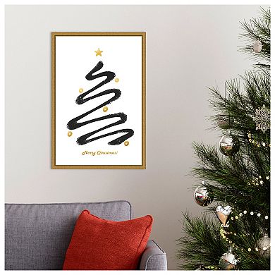 Merry Christmas By Amini54 Framed Canvas Wall Art Print