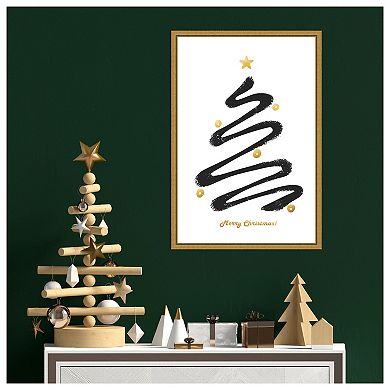 Merry Christmas By Amini54 Framed Canvas Wall Art Print