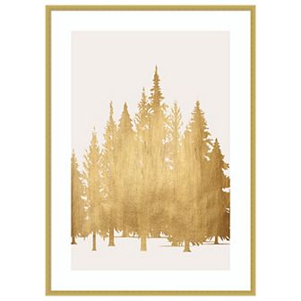 Tan Trees By Kubistika Wood Framed Wall Art Print