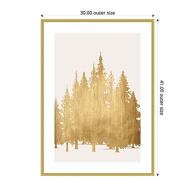 Tan Trees By Kubistika Wood Framed Wall Art Print