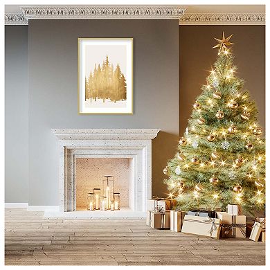 Tan Trees By Kubistika Wood Framed Wall Art Print