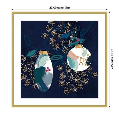 Crafty Blue Christmas I By Jennifer Paxton Parker Wood Framed Wall Art Print