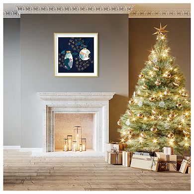 Crafty Blue Christmas I By Jennifer Paxton Parker Wood Framed Wall Art Print