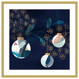 Crafty Blue Christmas Ii By Jennifer Paxton Parker Wood Framed Wall Art Print