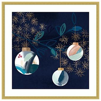 Crafty Blue Christmas Ii By Jennifer Paxton Parker Wood Framed Wall Art Print