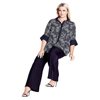 Avenue Women's Plus Size Presley Print Shirt