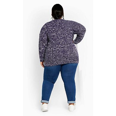 Avenue Women's Plus Size Charli Drop Shoulder Cable Sweater