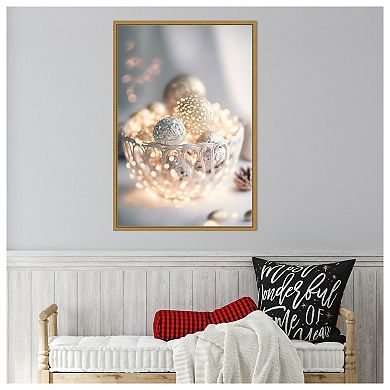 Grey Bowl Still Life By Treechild Framed Canvas Wall Art Print