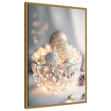 Grey Bowl Still Life By Treechild Framed Canvas Wall Art Print