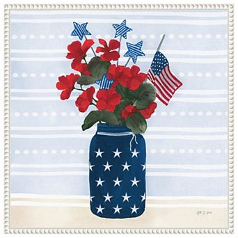 American Gnome Ix By Yvette St. Amant Framed Canvas Wall Art Print