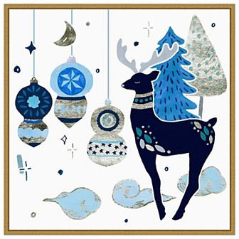 Goodnight Reindeer Ii By Melissa W Framed Canvas Wall Art Print