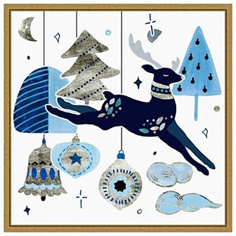 Goodnight Reindeer I By Melissa Wframed Canvas Wall Art Print