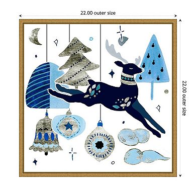 Goodnight Reindeer I By Melissa Wframed Canvas Wall Art Print
