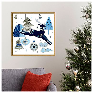 Goodnight Reindeer I By Melissa Wframed Canvas Wall Art Print