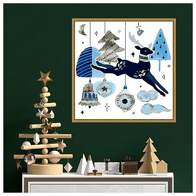 Goodnight Reindeer I By Melissa Wframed Canvas Wall Art Print