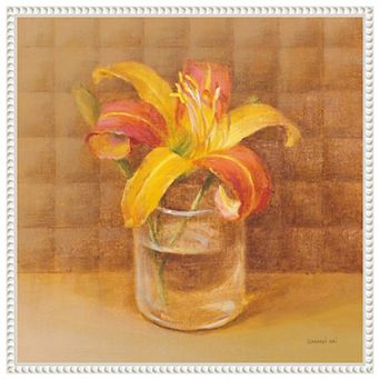 Lily In Glass By Danhui Nai Framed Canvas Wall Art Print