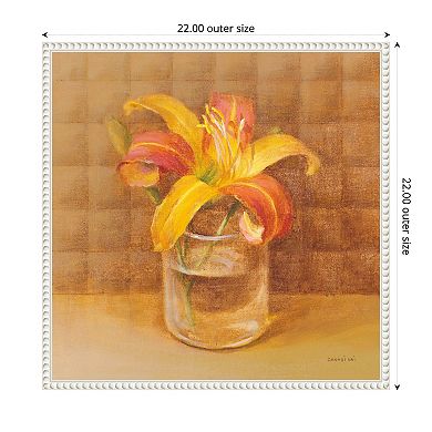 Lily In Glass By Danhui Nai Framed Canvas Wall Art Print