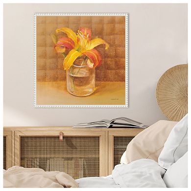 Lily In Glass By Danhui Nai Framed Canvas Wall Art Print
