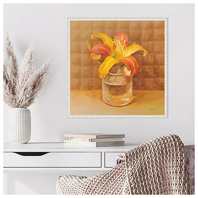 Lily In Glass By Danhui Nai Framed Canvas Wall Art Print