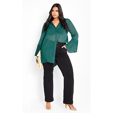 Avenue Women's Plus Size Perla Pleat Shirt