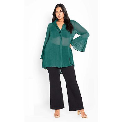 Avenue Women's Plus Size Perla Pleat Shirt