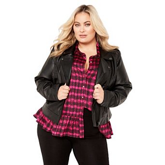 Avenue Women's Plus Size Gracie Full Sleeves Ruffle Shirt