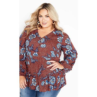 Avenue Women's Plus Size Avril Border Top
