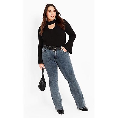 Avenue Women's Plus Size Zoe Ribbed Knit Sweater