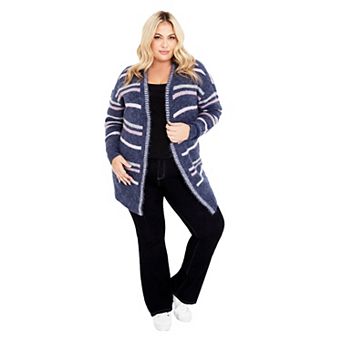 Avenue Women's Plus Size Skye Stripe Cardigan