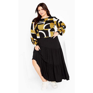 Avenue Women's Plus Size Daisy Long Sleeve Top