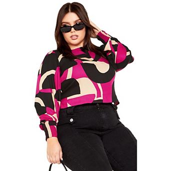 Avenue Women's Plus Size Daisy Long Sleeve Top