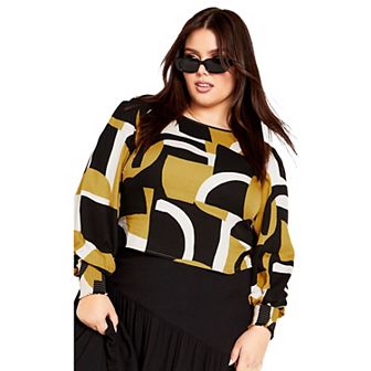 Avenue Women's Plus Size Daisy Long Sleeve Top