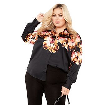 Avenue Women's Plus Size Lily Placement Shirt