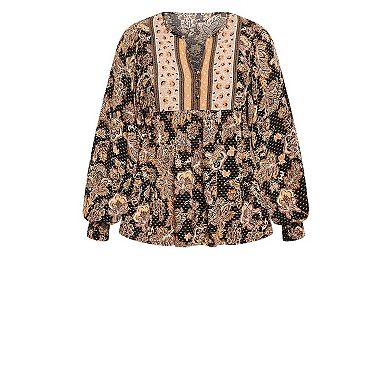 Avenue Women's Plus Size Amahle Button Down Blouse