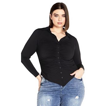 Avenue Women's Plus Size Ruby Gather Top