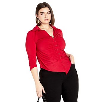 Avenue Women's Plus Size Ruby Gather Top