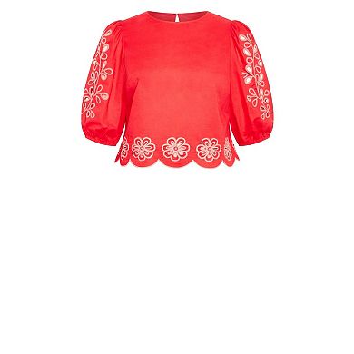 Avenue Women's Plus Size Eternal Embroidered Top