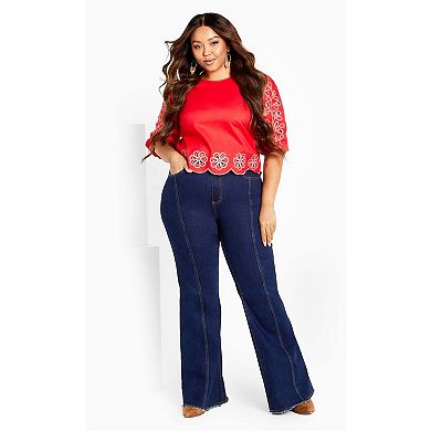 Avenue Women's Plus Size Eternal Embroidered Top