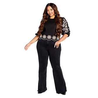 Avenue Women's Plus Size Eternal Embroidered Top
