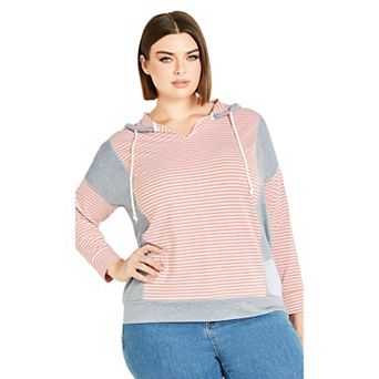Avenue Women's Plus Size Seeing Stripes Sweater