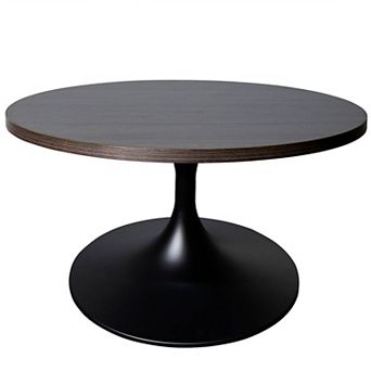27" Round Coffee Table with MDF Top and Stainless Steel Base Verve Series