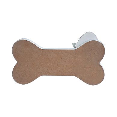 Parisloft This House Believes in Santa Paws Bone Shaped Dog Christmas Tabletop Sign