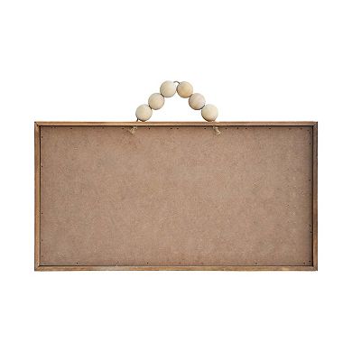 Parisloft Hot Cocoa Served Here Wood Wall Hanging Sign with Wood Bead Hanger