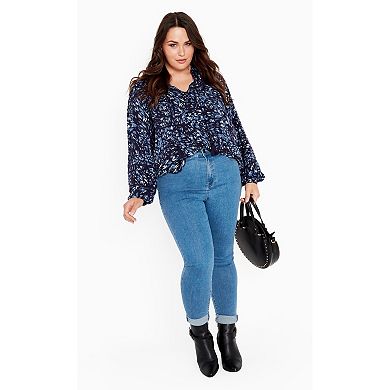 Avenue Women's Plus Size Lucia Tiered Crochet Tassel Top